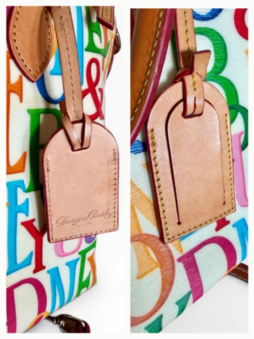 Dooney & Bourke Rainbow Retro DB Grafica Satchel Crossbody Canvas Leather Large - Picture 6 of 12